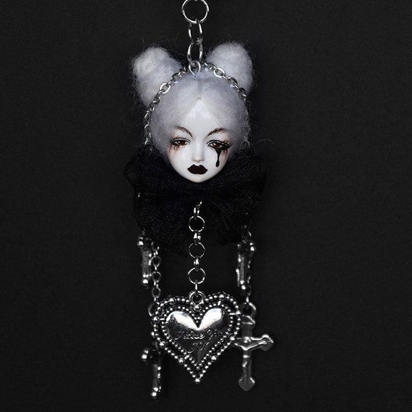 Limitierte Auflage "Black Tear" Handgemachte Ohrringe Creepy Cute Jewelry Kuriositäten Schmuck Puppe Ohrringe Art Doll