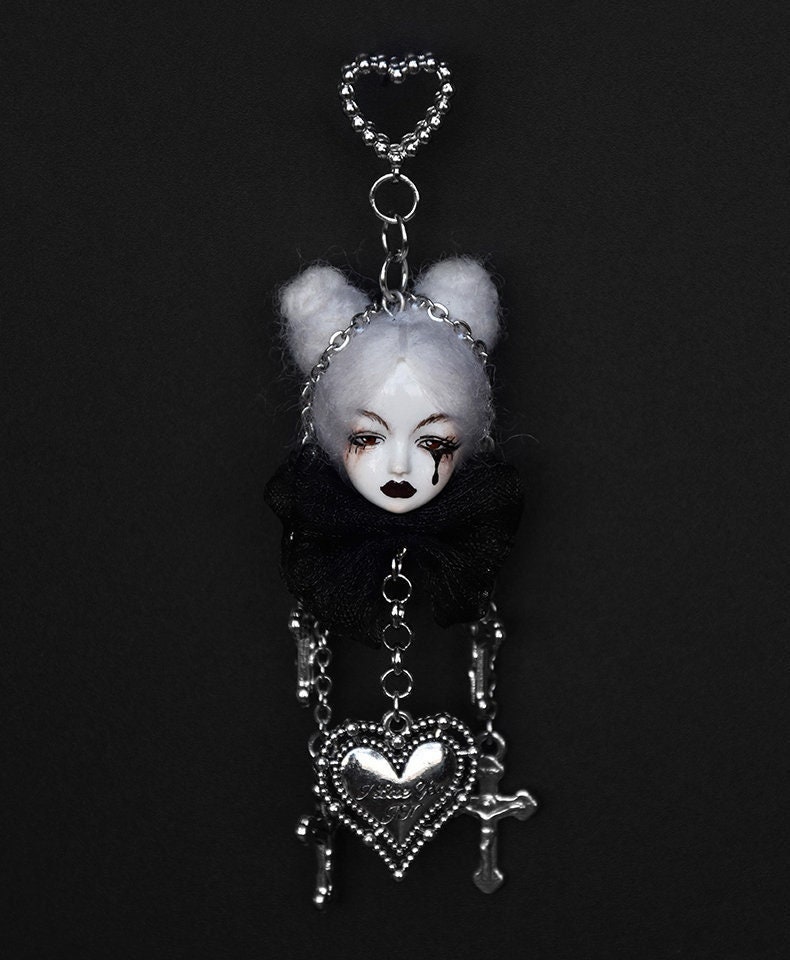 Limited Edition "Black Tear" Handmade Earring Creepy Cute Jewelry Oddities Curiosities jewelry Doll Earrings Art Doll