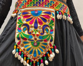 Handmade Special Navratri Belt with Pocket: Boho Festival Waist Belt