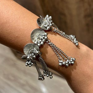 Oxidized Dangler Bangles Set | Traditional Navratri Bracelet Set | Indian Festival Jewelry | Garba Dandiya Handmade Kada (2 pcs) | Free Size