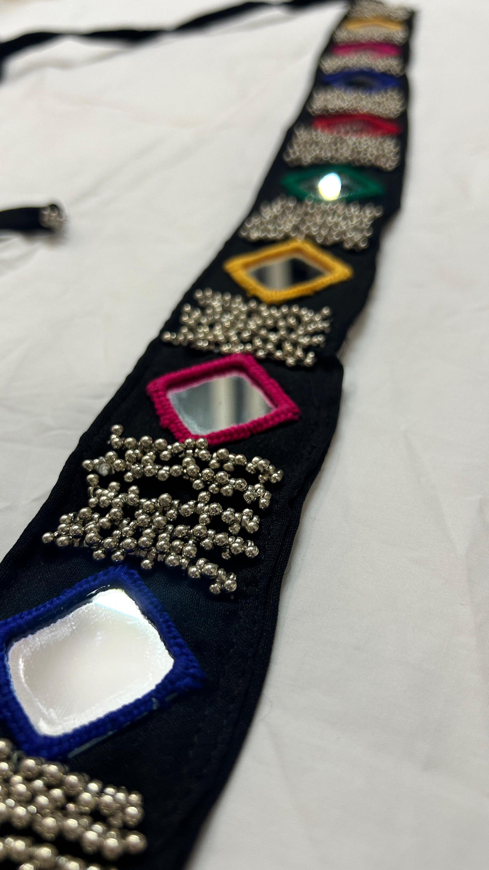 Handmade Mirrorwork Waist Belt: Traditional Indian Wedding  display picture 1