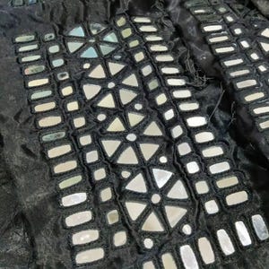Kutch Hand Embroidered Mirror Patch: Indian Banjara Fabric Applique