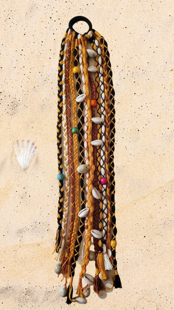 Boho Hair Wrap: Braided Ponytail Extension With Shells - Etsy display picture 2