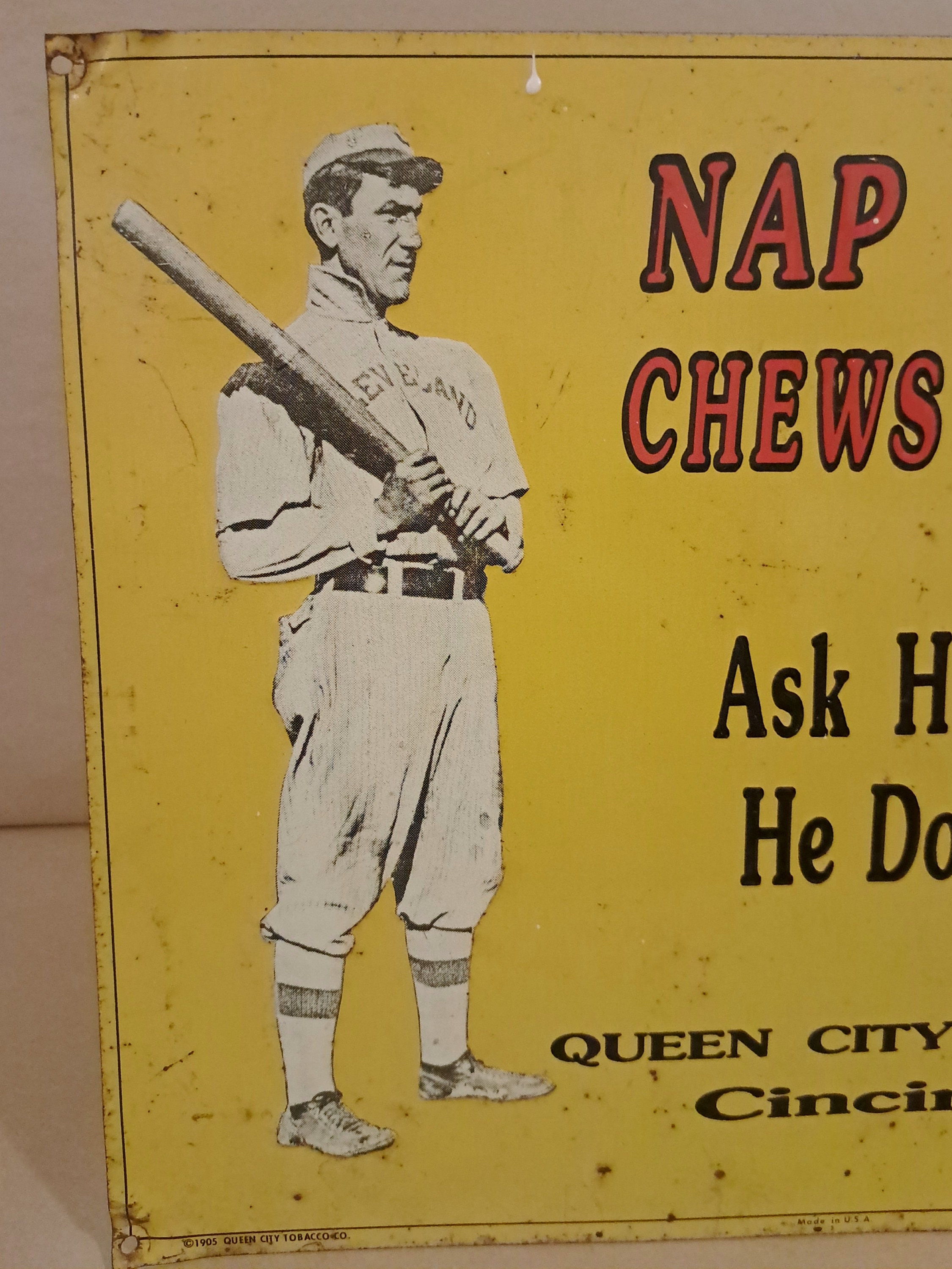 NAP LAJOIE CHEWS RED DEVIL ヴィンテージ看板