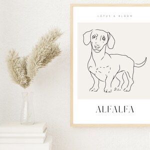 PERSONALISED DACHSHUND PRINT minimal modern