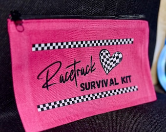 Racetrack Survival Kit | Makeup Pouch | Race Day | Makeup Bag | Toiletry Bag | Multipurpose Bag
