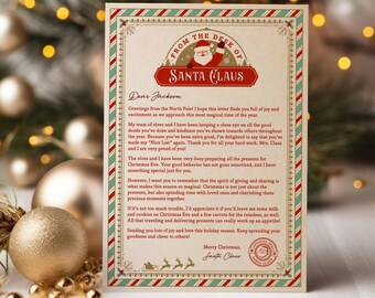 Utskrivbart brev från jultomten och snäll lista-intyg, julaftonslåda, Nordpolspost, redigerbar jultomtebrevmall, jultomteintyg