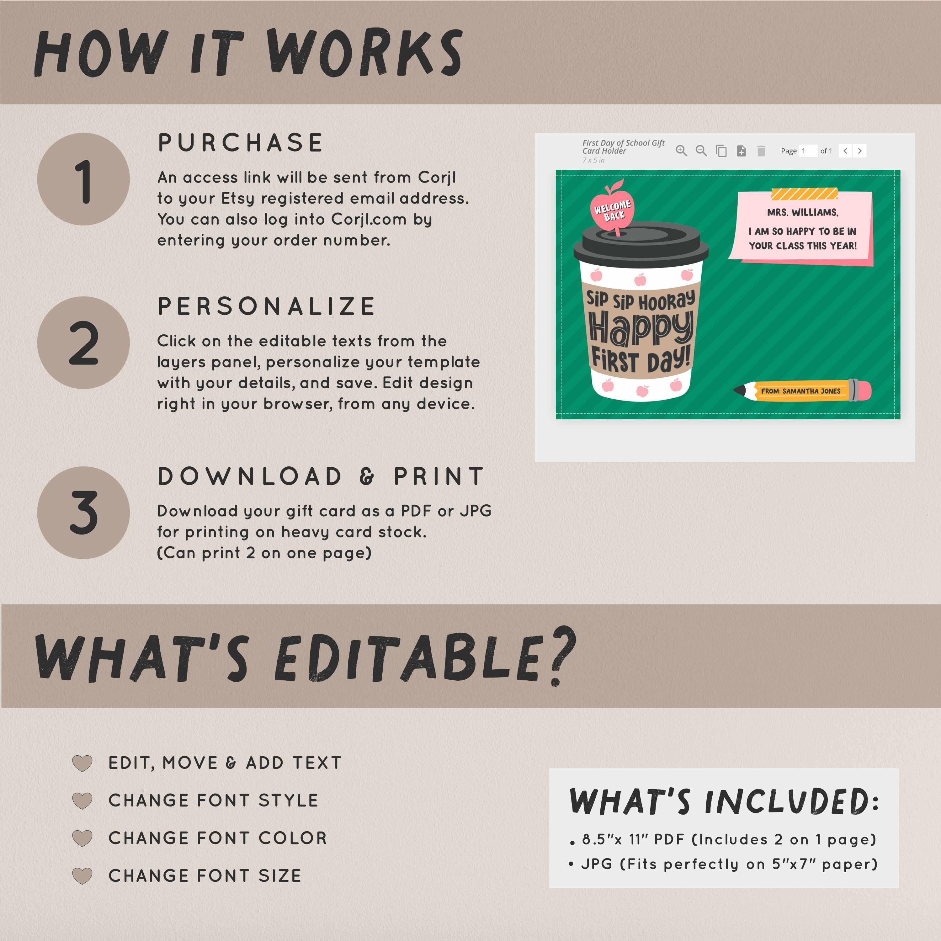 Editable Thanksgiving Gift Card Holder | Thanks A Latte Teacher ...