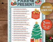 Christmas Pass the Present Game Printable, Pass the Gift, Christmas Party Game, Family Game, Gift Exchange Game, Office Christmas Party Game