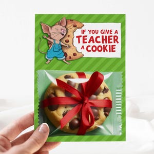Wenn Sie Ihrem Lehrer einen Keks geben Bearbeitbarer Geschenkkartenhalter Druckbare Lehrergeschenke Schule-Kaffee-Leckerbissen Danke Sofortiger digitaler Download