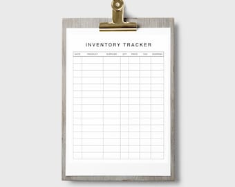 Inventory Tracker, Inventory Management Sheet, Stock Tracking,  Product Inventory Record, Printable Inventory Form, PDF Inventory Sheet