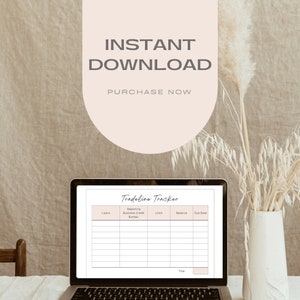 Tradeline Tracker | Business Credit Tracker | Minimalist Tan Printable