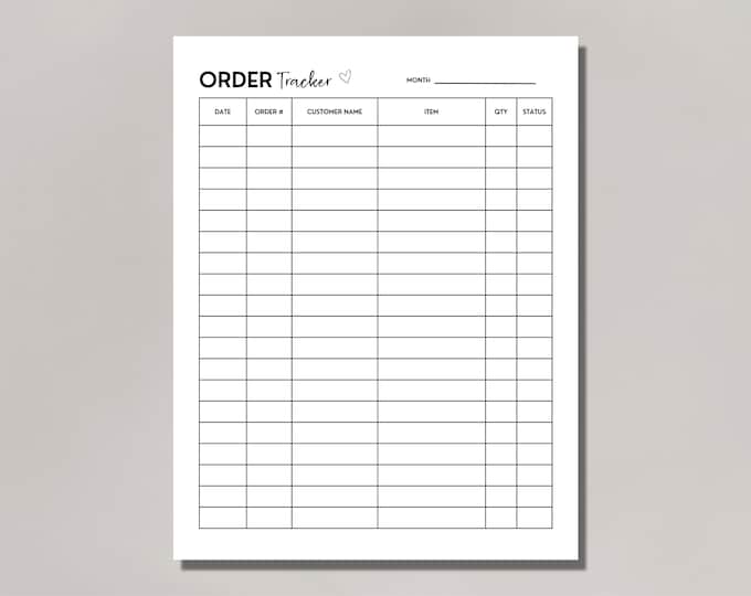 Free Printable Week Order Tracker Form.pdf Order Tracker Printable, Order Tracker Form, Order Tracker for Small ...
