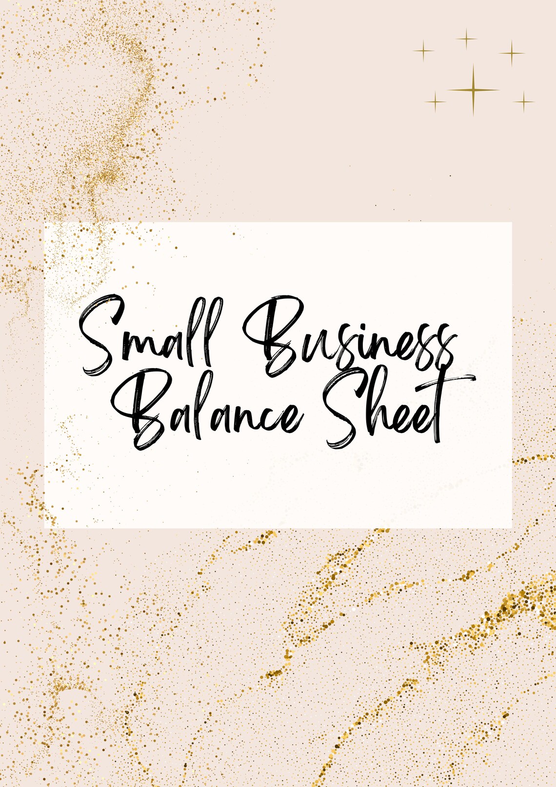 Balance Sheet Printable Template Instant Download - Etsy