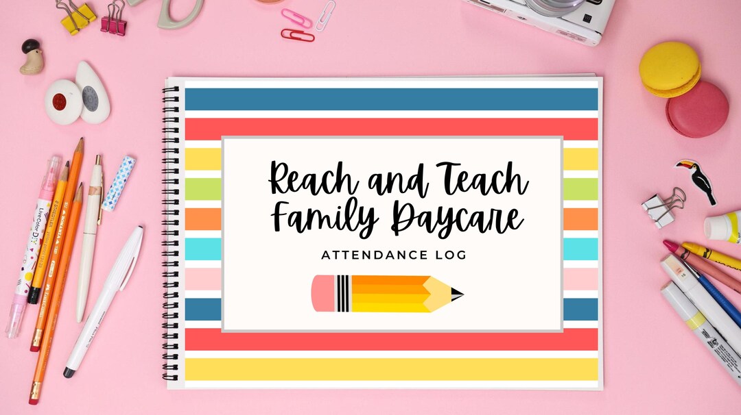 Personalized Student Attendance Log Book color Version Daycares ...