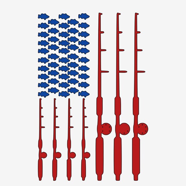Flag Fishing Decal Etsy