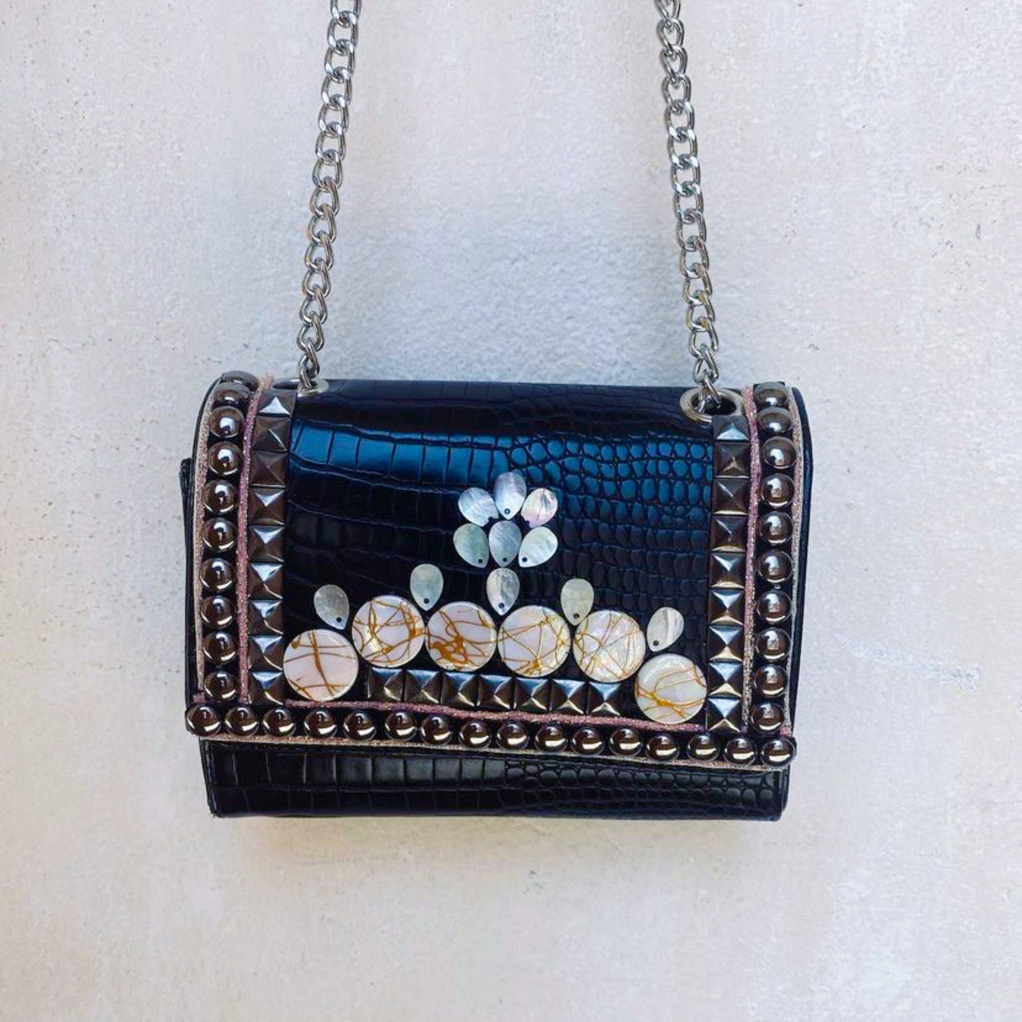 Sacs Sacs bandoulière Cinque Sac bandouli\u00e8re noir-brun motif animal style d\u00e9contract\u00e9