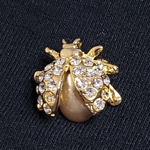 Lady Bug Beetle Gold Tone Brooch
