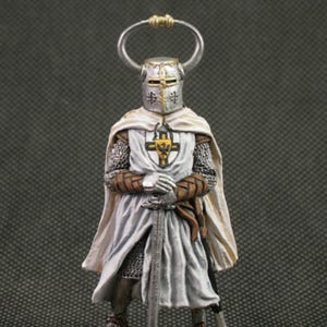 Collectible tin toy soldier 54 mm Painted Historical Miniature Medieval knight Grand Master of the Teutonic Order 13th century