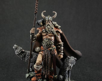 collectible tin toy soldier 54 mm Painted Model Scale 1:32 Historical Miniature Viking, Odin