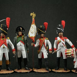 Painted Tin soldier 54 mm A set of tin soldiers 5 figures. Napoleon 1812. France 1812. Historical Miniature Napoleonic
