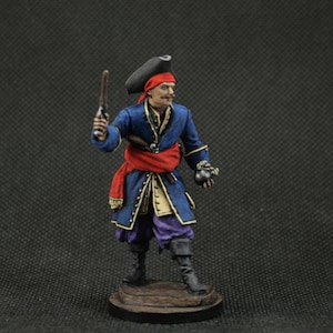 Collectible tin toy soldier 54 mm Painted Historical Miniature Pirate 17-18 centuries.