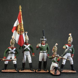 Painted Tin soldier 54 mm A set of tin soldiers 5 figures. Pavlovsky Grenadier Regiment 1812. Historical Miniature Napoleonic