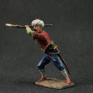 Collectible tin toy soldier 54 mm Painted Historical Miniature Tyufekchi - musketeer Ottoman Empire.