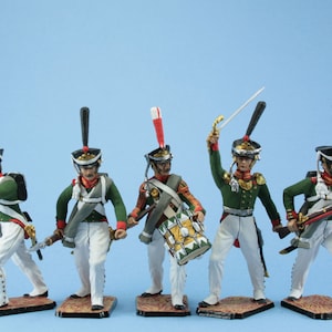 Tin toy soldier 54 mm Scale 1/32 Set of 5 tin soldiers Napoleon 1812. Historical Miniature Napoleonic