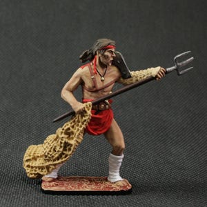 Tin soldier 54 mm handmade and painted model 1/32 Ancient Rome Roman gladiator-retiarius, 1st-3rd century