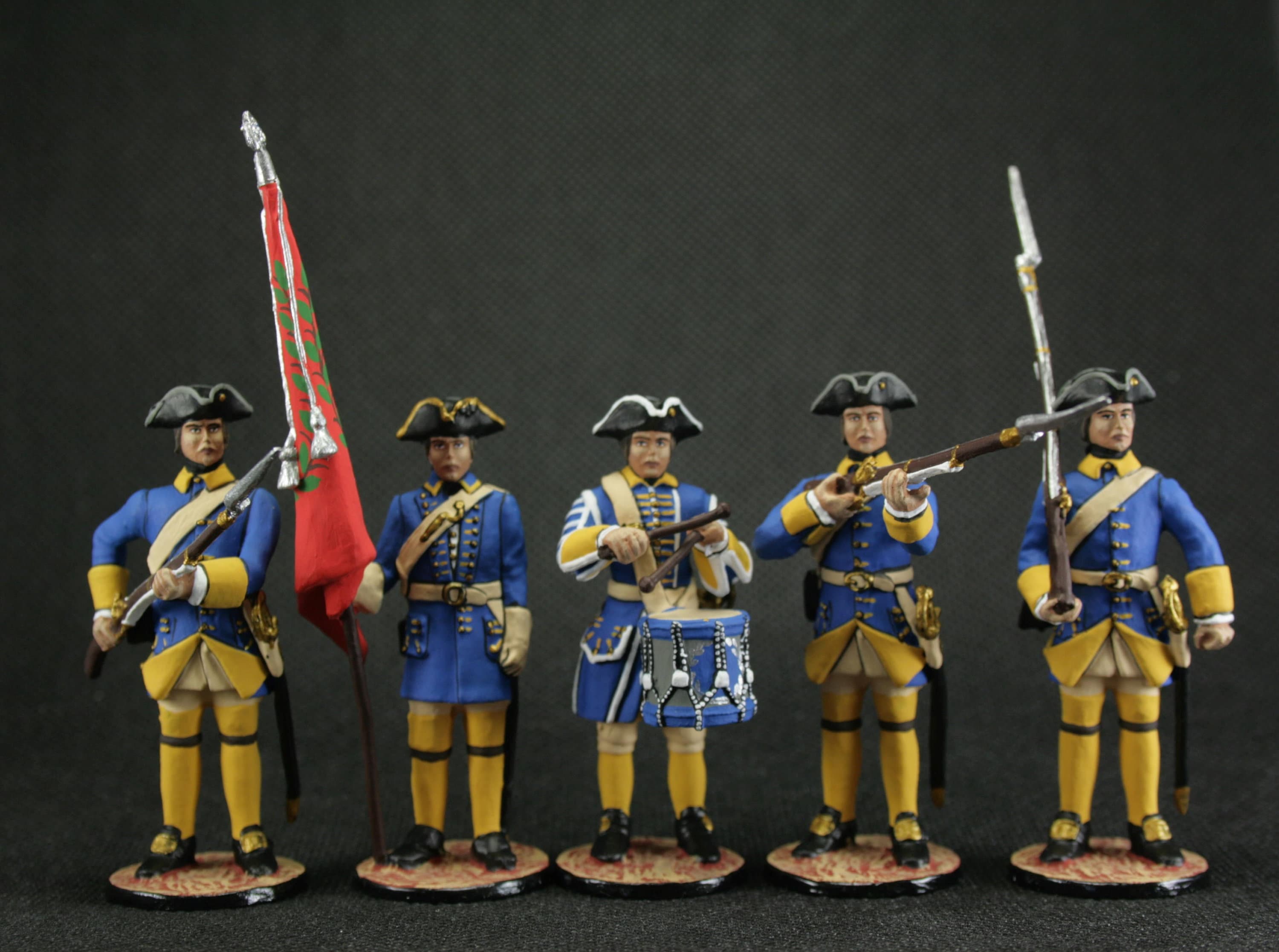 Tin Toy Soldier 54 Mm Model Set of 5 Soldiers Swedes Northern War