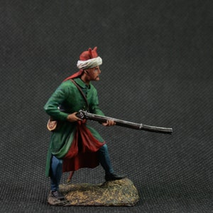 Collectible tin toy soldier 54 mm Painted Historical Miniature Shooter Ottoman Empire.
