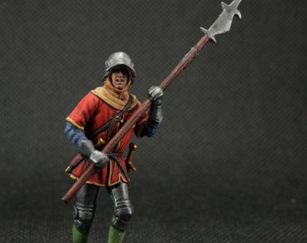 Collectible tin toy soldier 54 mm Painted Historical Miniature English infantryman Medieval