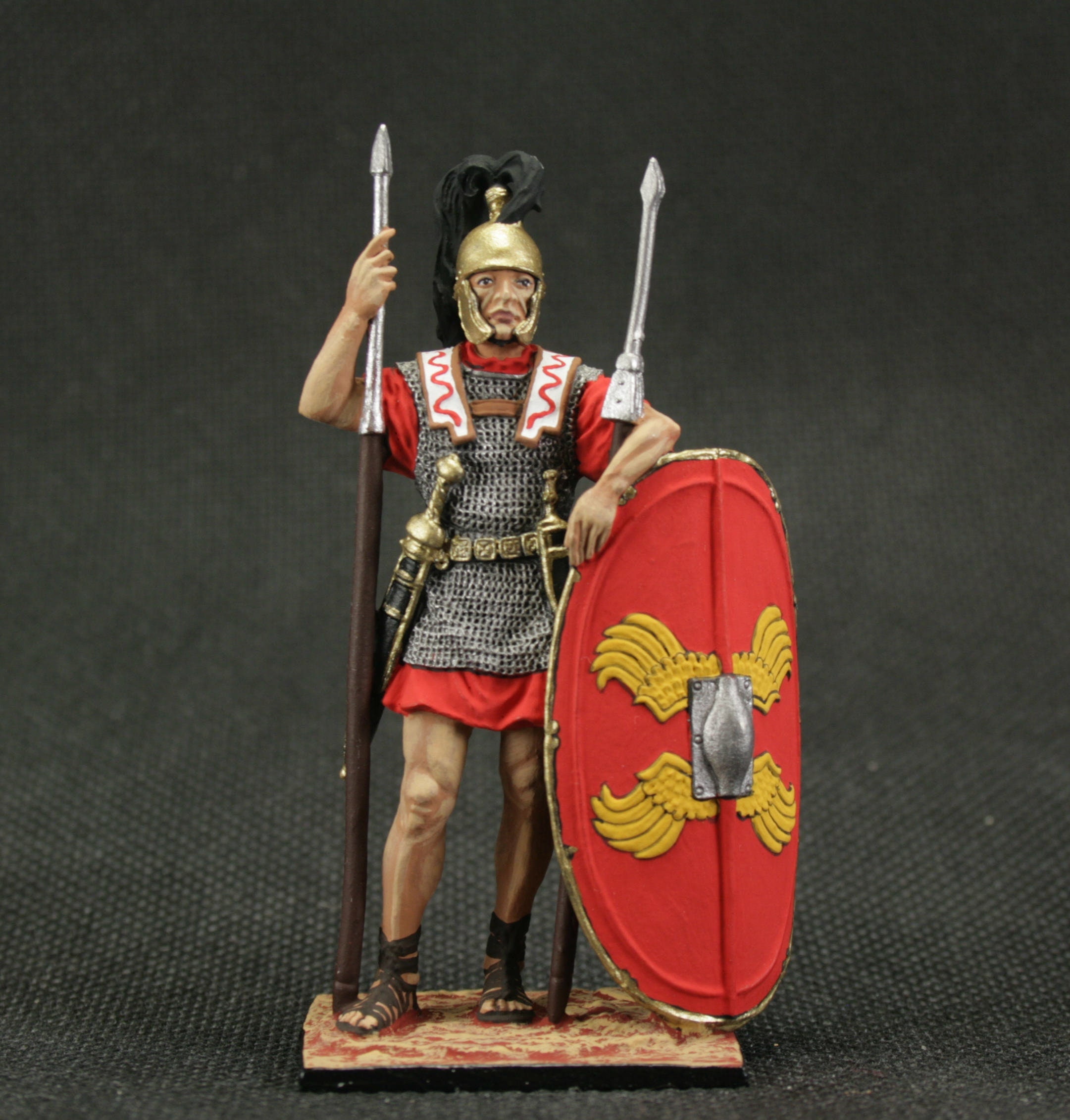 ローマ兵士 置物 コレクター向けブリキ製おもちゃの兵隊（54mm） 古代ローマの彩色済み