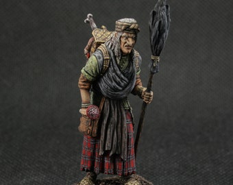 Collectible tin toy soldier 54 mm Model Painted Historical Miniature Fantasy fairy tale figurine. baba yaga