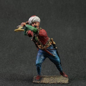 Collectible tin toy soldier 54 mm Painted Historical Miniature Tyufekchi - musketeer Ottoman Empire.