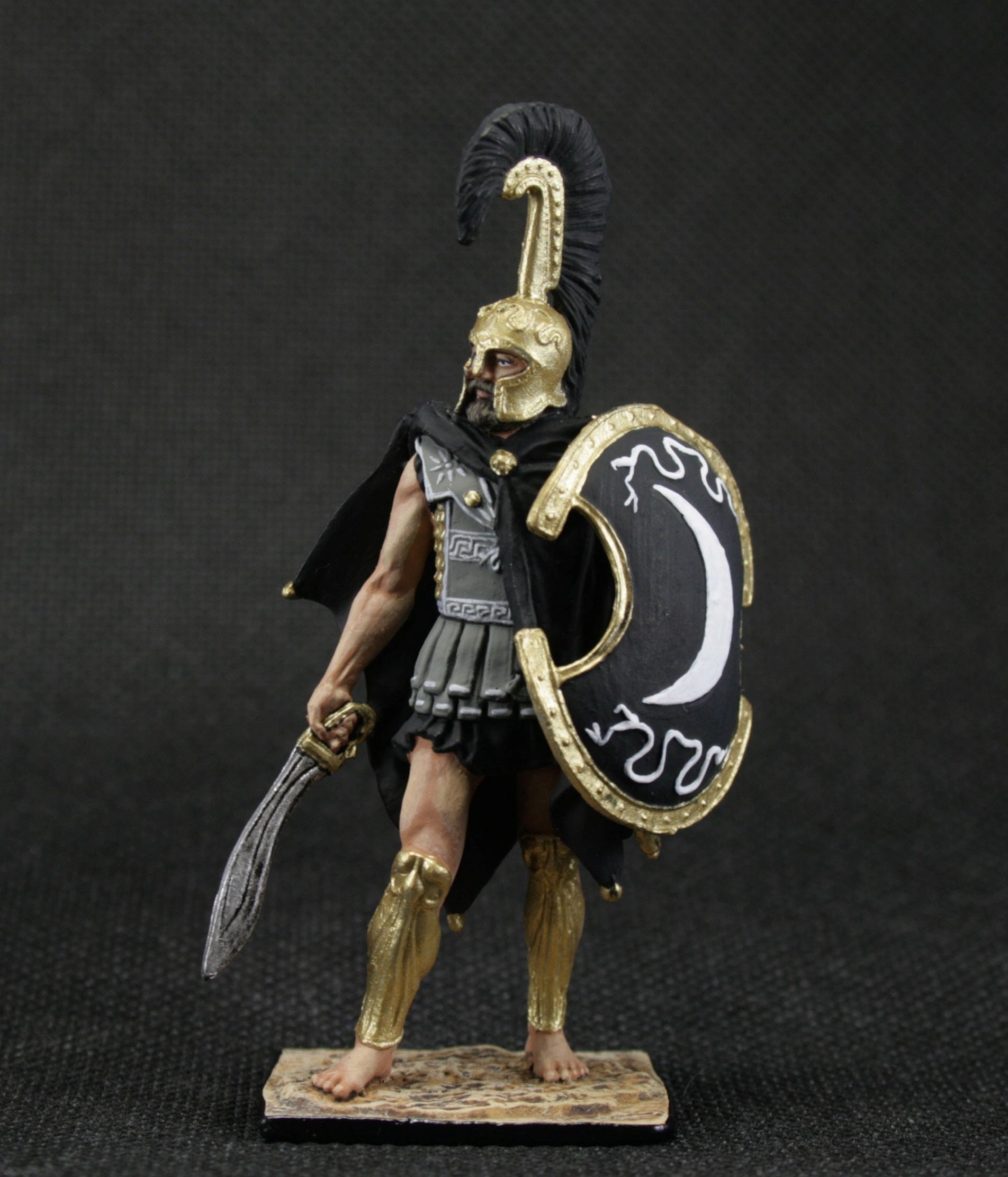 Collectible painted tin toy soldier 54 mm Painted Historical Miniature Ancient Greece. Greek hoplite