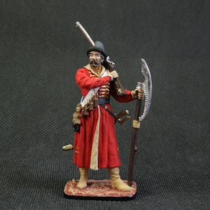 Collectible tin toy soldier 54 mm Painted Historical Miniature Moscow Strelets, 17th century