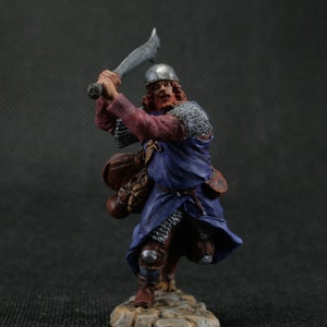 Collectible tin toy soldier 54 mm Painted Historical Miniature Medieval Western European infantryman
