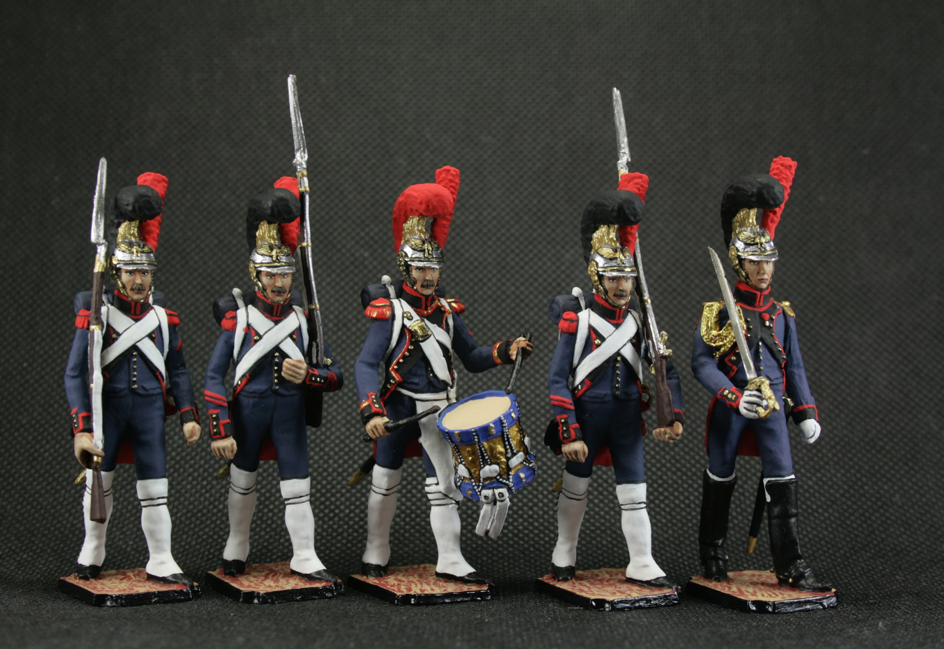 ブリキの兵隊 54mm ブリキの兵隊5体セット。ナポレオン1812年