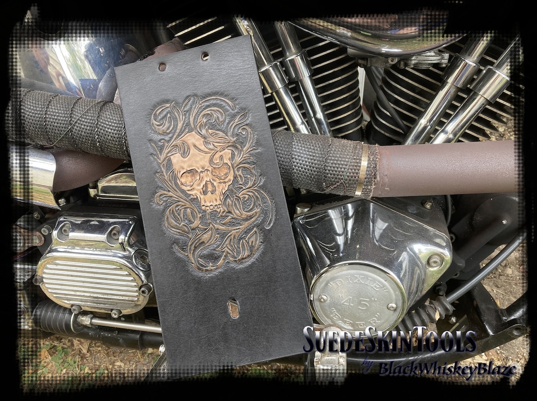 Custom Hand Tooled Leather Tank Bib Fits Harley Davidson HD Softail Gas