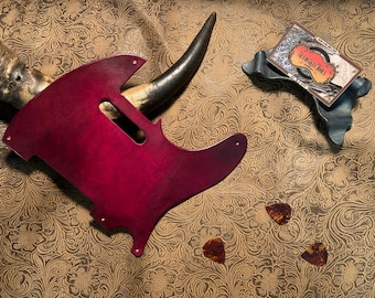Custom Leder Oxblood Pickguard passend für Fender Telecaster Nashville oder Nashville