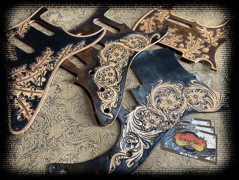 Custom Tooled Leather Pickguard Fits Gibson ES-335 Hollow Body - Etsy