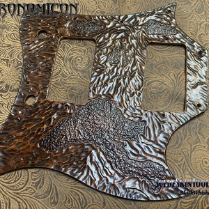 Custom Tooled Leather &quot;Necronomicon&quot; Evil Dead &quot;Book of the Dead&quot; Pickguard fits Gibson SG