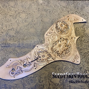 Custom Tooled Leather Pickguard fits Fender Thinline Telecaster Tele