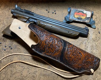 Custom Tooled Leather Holster fits Crosman 1377 1322 1300 Pellet Gun Pistol