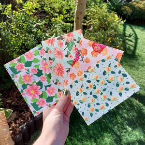 Collezione di cartoline con motivi floreali estivi - Stampe artistiche in formato A6