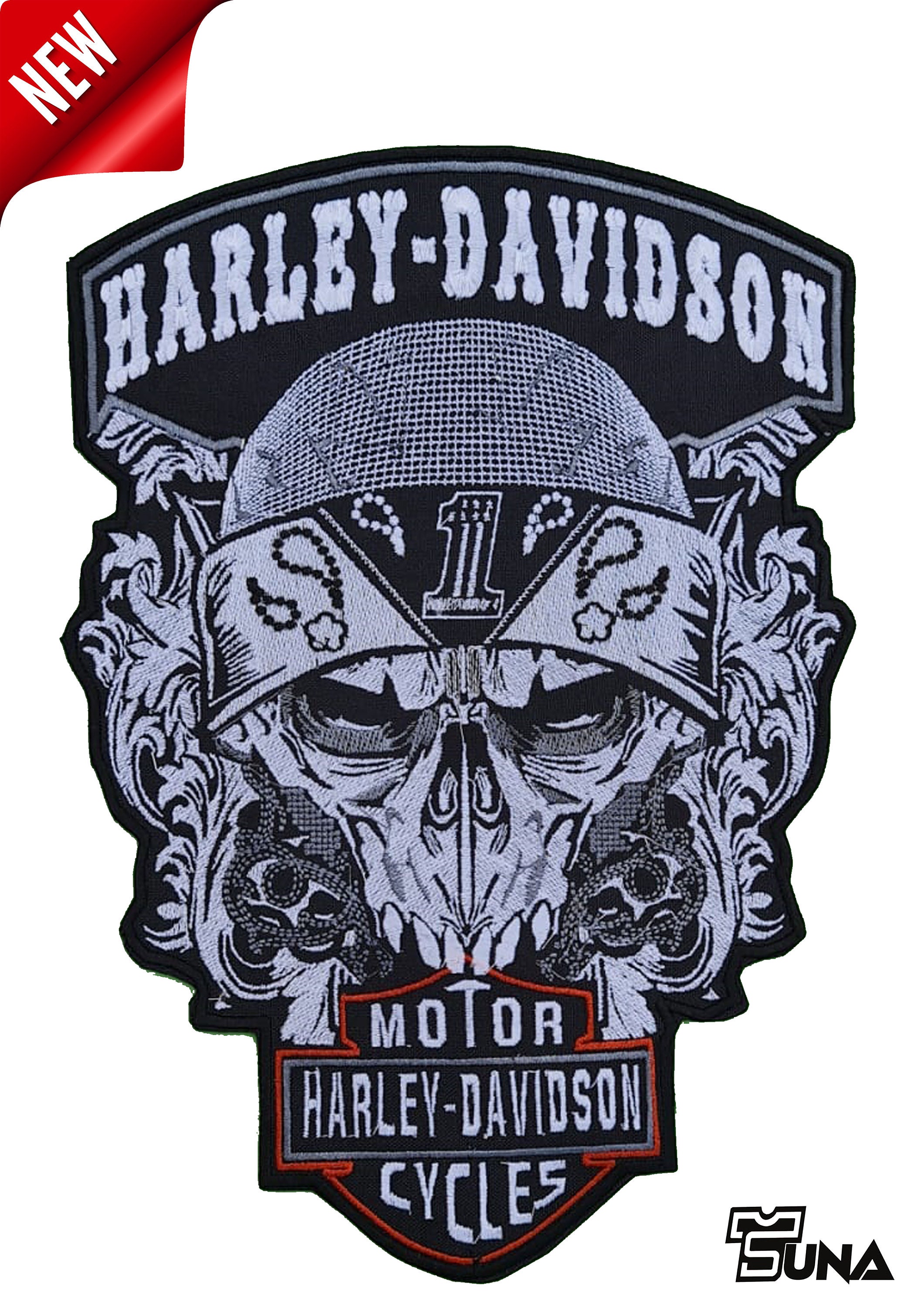 NEW Harley Davidson Patch BAR & SHIELD size 4x3.5 & BAR 4x1 inch Iron On  Patch