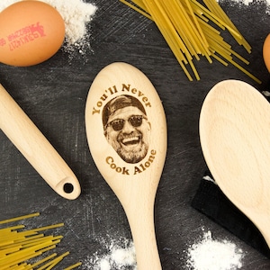 Jürgen Klopp on a Spoon, You'll Never Cook Alone, Jurgens Face On A Spoon - Liverpool Fan Gift - L.F.C. Football Club, Personalised Spoon