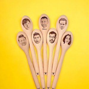 Any face on a wooden spoon Your best friend or any celebrity's face Birthday gift Housewarming, Chef, Cooking, Novelty gift image 2